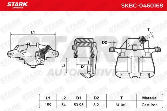 STARK SKBC-0460168 Bremssattel Bremszange Vorne rechts links für VW 357615123AX Bild STARK SKBC-0460168 Bremssattel Bremszange Vorne rechts links für VW 357615123AX