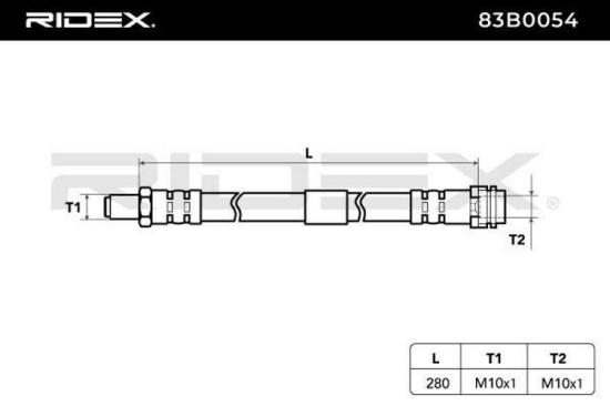 RIDEX Bremsschlauch 83B0054 HINTEN BREMSSCHLÄUCHE Länge: 308mm Bild RIDEX Bremsschlauch 83B0054 HINTEN BREMSSCHLÄUCHE Länge: 308mm