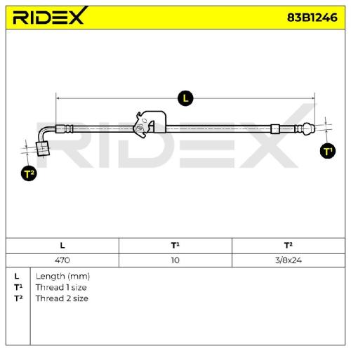 RIDEX Bremsschlauch 83B1246 VORNE links BREMSSCHLÄUCHE Länge: 505mm für FIAT Bild RIDEX Bremsschlauch 83B1246 VORNE links BREMSSCHLÄUCHE Länge: 505mm für FIAT