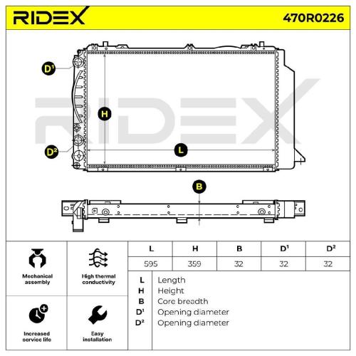 RIDEX 470R0226 Motorkühler / Wasserkühler für AUDI 80 Limousine (8C2, B4) Bild RIDEX 470R0226 Motorkühler / Wasserkühler für AUDI 80 Limousine (8C2, B4)