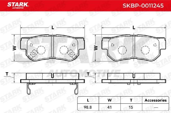 STARK Bremsbelagsatz Bremsbeläge Hinten für HYUNDAI ix35 (LM, EL, ELH) für KIA Bild STARK Bremsbelagsatz Bremsbeläge Hinten für HYUNDAI ix35 (LM, EL, ELH) für KIA
