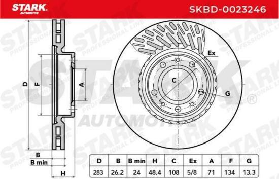 STARK SKBD-0023246 2x Bremsscheiben Vorne Ø283mm Belüftet 1647883280 Bild STARK SKBD-0023246 2x Bremsscheiben Vorne Ø283mm Belüftet 1647883280