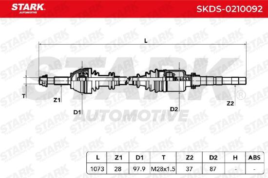 STARK Antriebswelle Achswelle Vorderachse/Vorne rechts für FIAT 9607411180 Bild STARK Antriebswelle Achswelle Vorderachse/Vorne rechts für FIAT 9607411180