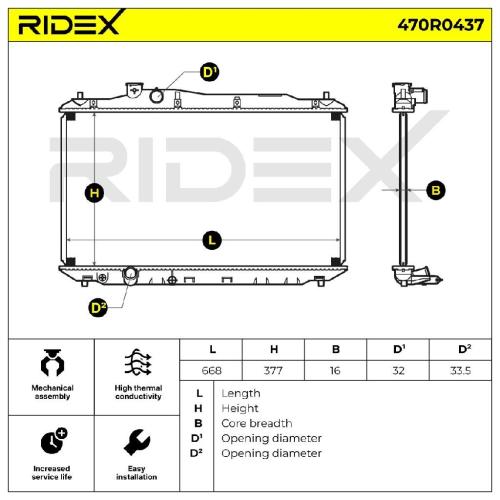 RIDEX 470R0437 Motorkühler / Wasserkühler für HONDA CIVIC VIII Hatchback Bild RIDEX 470R0437 Motorkühler / Wasserkühler für HONDA CIVIC VIII Hatchback