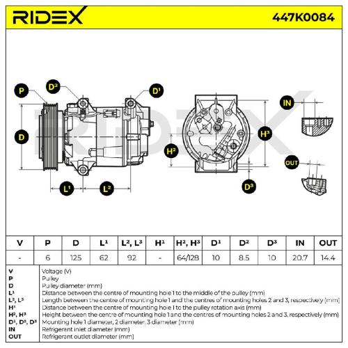 RIDEX A/C Kompressor für Klimaanlage Klimakompressor mit ID: CVC6 Kältemittel: Bild RIDEX A/C Kompressor für Klimaanlage Klimakompressor mit ID: CVC6 Kältemittel: