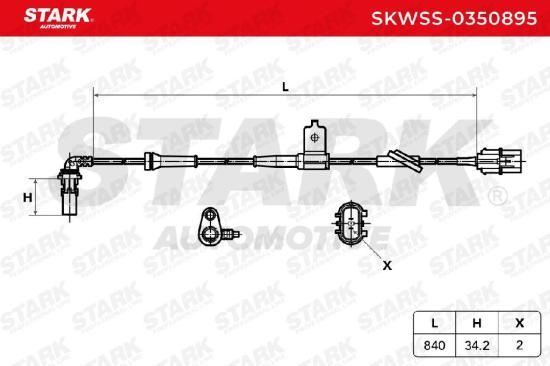 STARK ABS-Sensor SKWSS-0350895 Vorderachse links Sensorart: Hallsensor Anzahl Bild STARK ABS-Sensor SKWSS-0350895 Vorderachse links Sensorart: Hallsensor Anzahl
