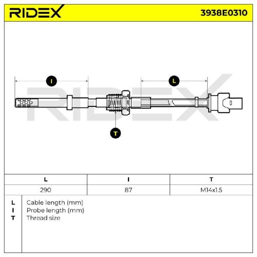 RIDEX 3938E0310 Abgastemperatursensor 2-Polig vor DPF passend für MERCEDES-BENZ Bild RIDEX 3938E0310 Abgastemperatursensor 2-Polig vor DPF passend für MERCEDES-BENZ