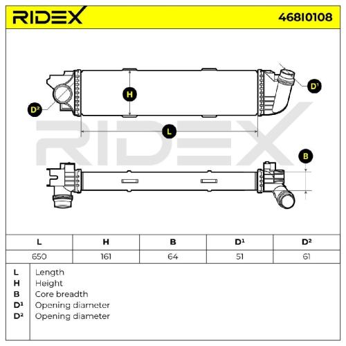 RIDEX 468I0108 Ladeluftkühler/LLK Turbokühler für RENAULT Trafic 1II Kastenwagen Bild RIDEX 468I0108 Ladeluftkühler/LLK Turbokühler für RENAULT Trafic 1II Kastenwagen