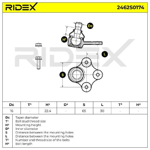 RIDEX 2462S0174 Traggelenk Führungsgelenk Vorne für OPEL Corsa D Schrägheck Bild RIDEX 2462S0174 Traggelenk Führungsgelenk Vorne für OPEL Corsa D Schrägheck