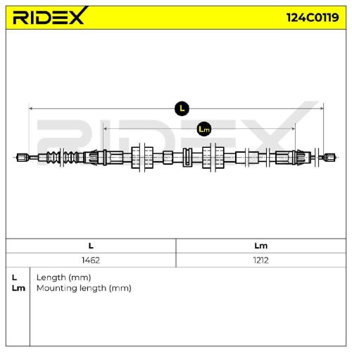RIDEX Handbremsseil Hinten für FORD MONDEO II (BAP) Bild RIDEX Handbremsseil Hinten für FORD MONDEO II (BAP)