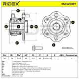 RIDEX 654W0397 Radlagersatz pro 1 Rad Hinten beidseitig für NISSAN 432024X00A