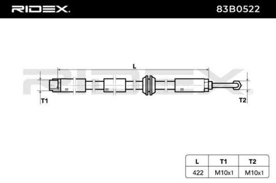 RIDEX Bremsschlauch 83B0522 VORNE BREMSSCHLÄUCHE Länge: 457mm für AUDI A4 Avant Bild RIDEX Bremsschlauch 83B0522 VORNE BREMSSCHLÄUCHE Länge: 457mm für AUDI A4 Avant