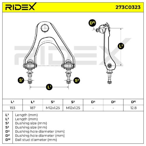 RIDEX 273C0323 Lenker Radaufhängung Querlenker Front für HONDA ACCORD V (CE, CF) Bild RIDEX 273C0323 Lenker Radaufhängung Querlenker Front für HONDA ACCORD V (CE, CF)
