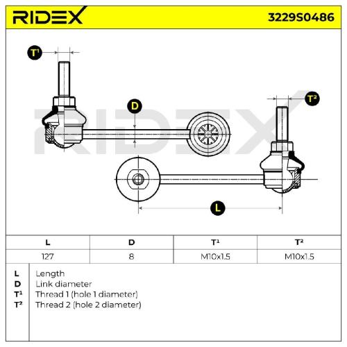 RIDEX 1x Koppelstange Stabilisator Vorne links für RENAULT Master 1I Kasten (FD) Bild RIDEX 1x Koppelstange Stabilisator Vorne links für RENAULT Master 1I Kasten (FD)