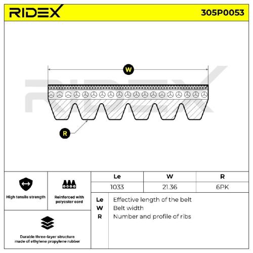 RIDEX Keilrippenriemen für VW Golf 5II Schrägheck (5G1, BQ1, BE1, BE2) Bild RIDEX Keilrippenriemen für VW Golf 5II Schrägheck (5G1, BQ1, BE1, BE2)