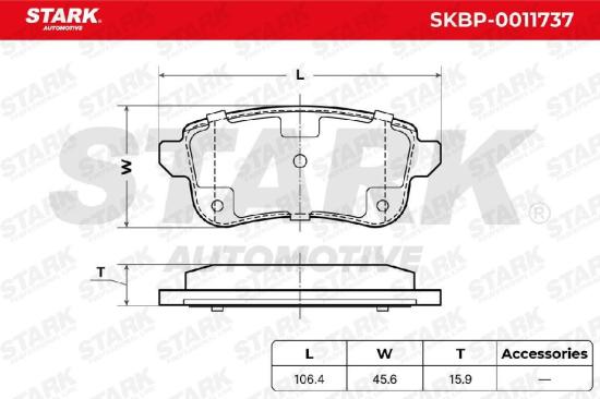 STARK Bremsbelagsatz Bremsbeläge Hinten für RENAULT Megane 1II Grandtour (KZ0/1) Bild STARK Bremsbelagsatz Bremsbeläge Hinten für RENAULT Megane 1II Grandtour (KZ0/1)