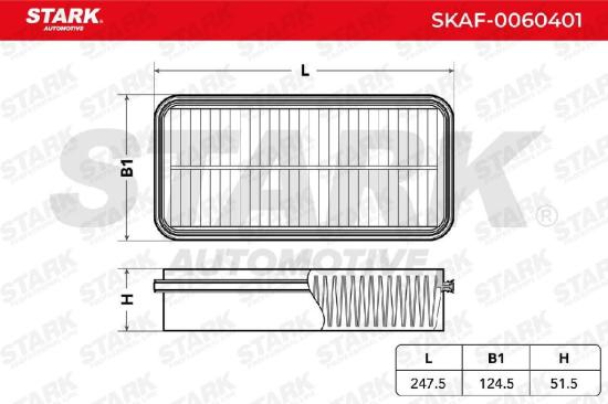 STARK SKAF-0060401 Motor Luftfilter RechtEckig Filtereinsatz für TOYOTA STARLET Bild STARK SKAF-0060401 Motor Luftfilter RechtEckig Filtereinsatz für TOYOTA STARLET