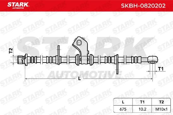 STARK Bremsschlauch SKBH-0820202 VORNE links BREMSSCHLÄUCHE Länge: 675mm Bild STARK Bremsschlauch SKBH-0820202 VORNE links BREMSSCHLÄUCHE Länge: 675mm