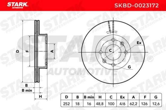 STARK SKBD-0023172 2x Bremsscheiben Vorne Ø252mm Belüftet für HYUNDAI i10 Bild STARK SKBD-0023172 2x Bremsscheiben Vorne Ø252mm Belüftet für HYUNDAI i10