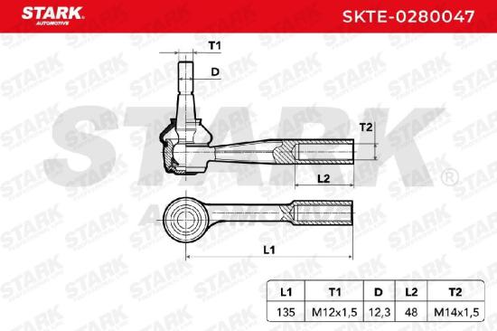 STARK Spurstangenkopf Vorderachse rechts Traggelenk M12X1.5 SKTE-0280047 Bild STARK Spurstangenkopf Vorderachse rechts Traggelenk M12X1.5 SKTE-0280047