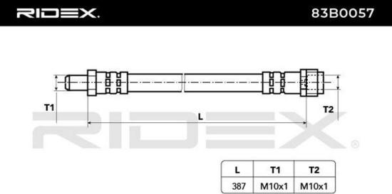 RIDEX Bremsschlauch 83B0057 VORNE beidseitig BREMSSCHLÄUCHE Länge: 410mm Bild RIDEX Bremsschlauch 83B0057 VORNE beidseitig BREMSSCHLÄUCHE Länge: 410mm