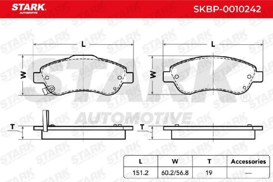 STARK Bremsbelagsatz Bremsbeläge Vorne für HONDA CR-V III (RE) CR-V IV (RM) Bild STARK Bremsbelagsatz Bremsbeläge Vorne für HONDA CR-V III (RE) CR-V IV (RM)