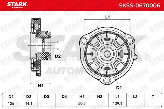 STARK SKSS-0670006 Federbeinstützlager ohne Wälzlager Vorne beidseitig für VW Bild STARK SKSS-0670006 Federbeinstützlager ohne Wälzlager Vorne beidseitig für VW