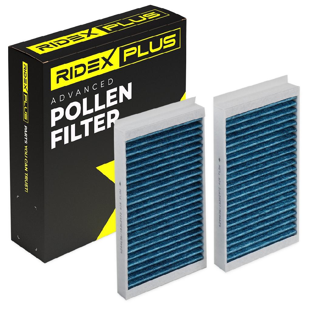 RIDEX PLUS 424I0619P Innenraumfilter Pollenfilter Aktivkohlefilter Höhe: 32