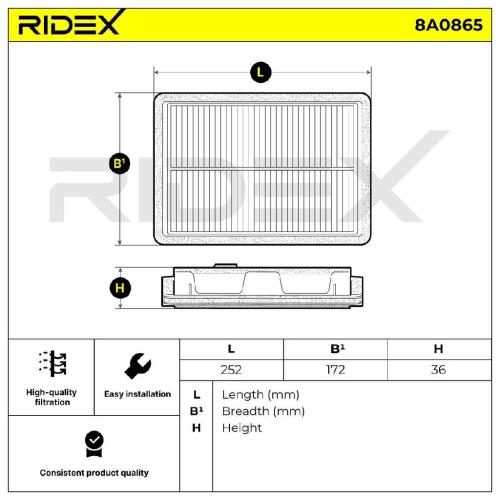 RIDEX 8A0865 Motor Luftfilter Filtereinsatz mit Vorfilter für NISSAN Qashqai II Bild RIDEX 8A0865 Motor Luftfilter Filtereinsatz mit Vorfilter für NISSAN Qashqai II