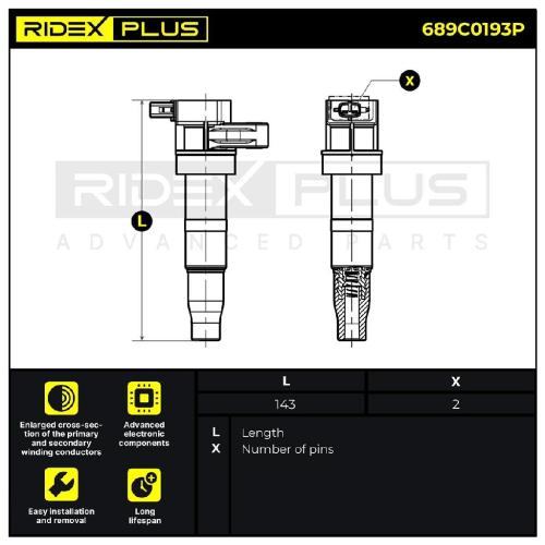 RIDEX PLUS 689C0193P Zündspule 12V für KIA SORENTO I (JC) 134006 273013C000 Bild RIDEX PLUS 689C0193P Zündspule 12V für KIA SORENTO I (JC) 134006 273013C000
