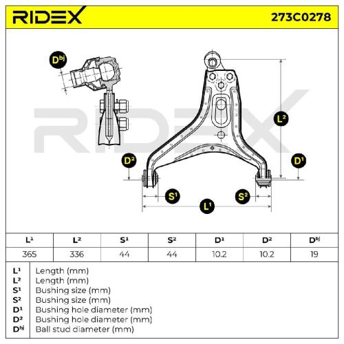 RIDEX 273C0278 Lenker Radaufhängung Querlenker Front für AUDI 80 Limousine Bild RIDEX 273C0278 Lenker Radaufhängung Querlenker Front für AUDI 80 Limousine