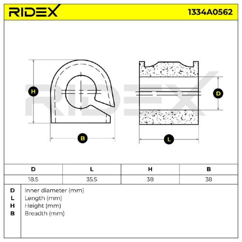 RIDEX 1334A0562 Stabilisatorlager Gummilager Lagerung Vorne für DACIA DUSTER Bild RIDEX 1334A0562 Stabilisatorlager Gummilager Lagerung Vorne für DACIA DUSTER