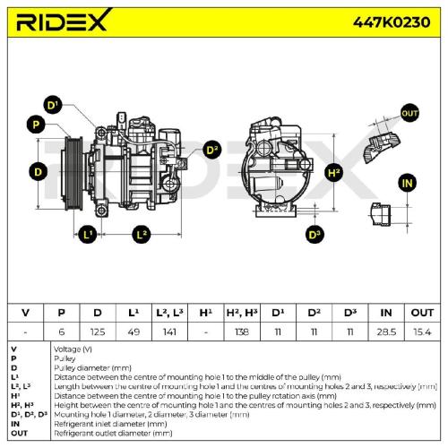 RIDEX A/C Kompressor für Klimaanlage Klimakompressor Kältemittel: R134a mit Bild RIDEX A/C Kompressor für Klimaanlage Klimakompressor Kältemittel: R134a mit