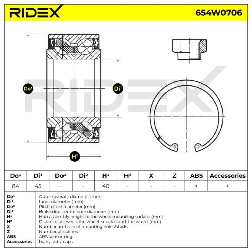 RIDEX 654W0706 Radlagersatz pro 1 Rad Vorne für HONDA CIVIC VIII Hatchback Bild RIDEX 654W0706 Radlagersatz pro 1 Rad Vorne für HONDA CIVIC VIII Hatchback