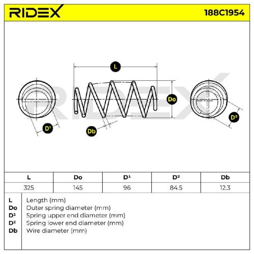 RIDEX 188C1954 2x Federn Fahrwerksfedern Vorne für OPEL Corsa E Schrägheck Bild RIDEX 188C1954 2x Federn Fahrwerksfedern Vorne für OPEL Corsa E Schrägheck