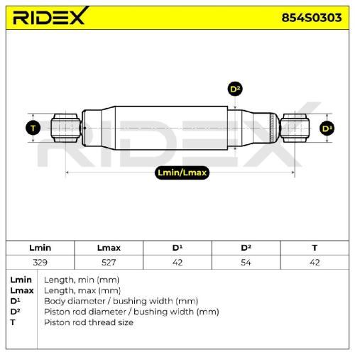 RIDEX 854S0303 1x Stoßdämpfer Gasdruck Hinten rechts für TOYOTA LAND CRUISER Bild RIDEX 854S0303 1x Stoßdämpfer Gasdruck Hinten rechts für TOYOTA LAND CRUISER