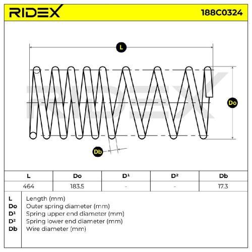 RIDEX 188C0324 2x Federn Fahrwerksfedern Hinten passend für MERCEDES-BENZ Bild RIDEX 188C0324 2x Federn Fahrwerksfedern Hinten passend für MERCEDES-BENZ