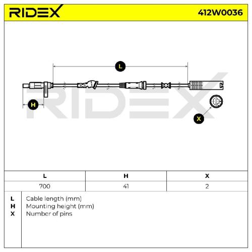 RIDEX ABS-Sensor 412W0036 Vorderachse beidseitig für MINI Schrägheck (R56) Bild RIDEX ABS-Sensor 412W0036 Vorderachse beidseitig für MINI Schrägheck (R56)