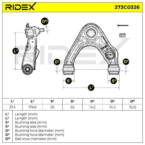 RIDEX 273C0326 Lenker Radaufhängung Querlenker Front für NISSAN PICK UP (D22) Bild RIDEX 273C0326 Lenker Radaufhängung Querlenker Front für NISSAN PICK UP (D22)