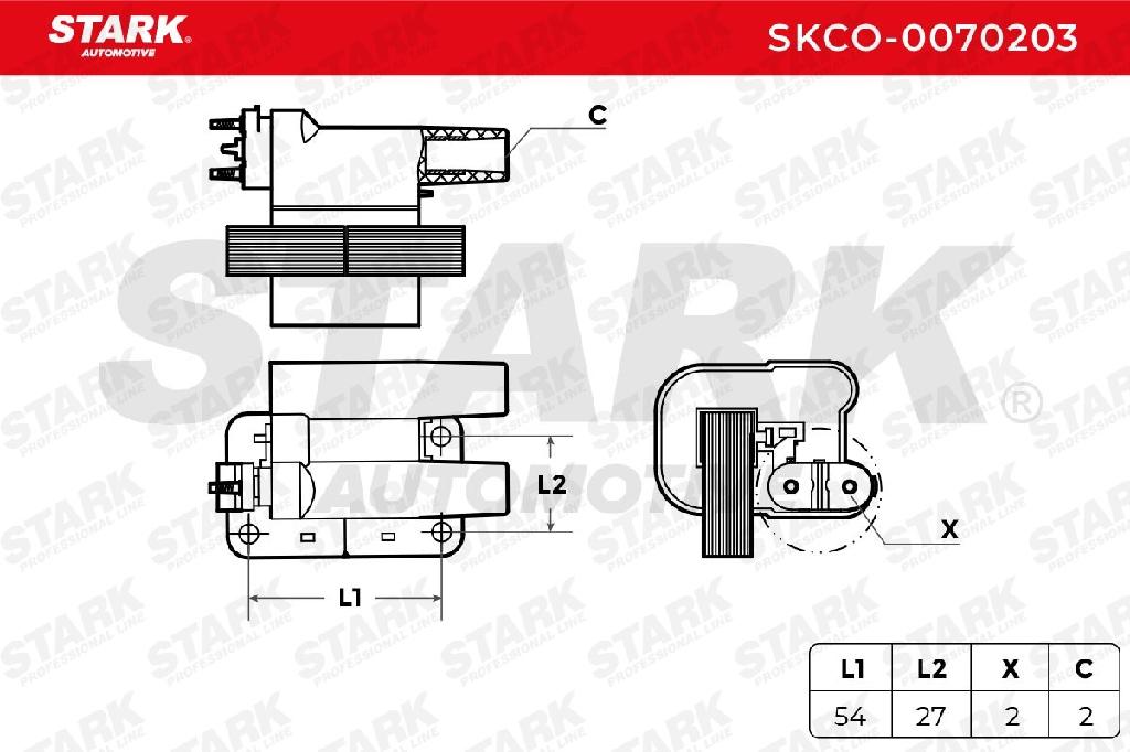 STARK SKCO-0070203 Zündspule Anschlussanzahl 2 für LAND ROVER Defender SUV