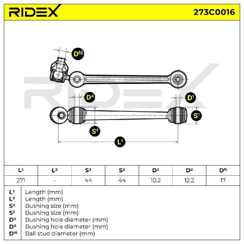 RIDEX 273C0016 Lenker Radaufhängung Querlenker Front für VW Polo Coupe (86C, 80) Bild RIDEX 273C0016 Lenker Radaufhängung Querlenker Front für VW Polo Coupe (86C, 80)