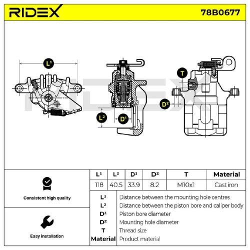 RIDEX 78B0677 Bremssattel Bremszange Hinten rechts für ALFA ROMEO SPIDER (916S) Bild RIDEX 78B0677 Bremssattel Bremszange Hinten rechts für ALFA ROMEO SPIDER (916S)