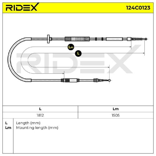 RIDEX Handbremsseil Hinten für AUDI A4 Limousine (8D2, B5) Bild RIDEX Handbremsseil Hinten für AUDI A4 Limousine (8D2, B5)