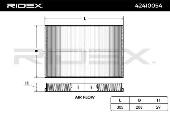 RIDEX 424I0054 Innenraumfilter Pollenfilter Aktivkohlefilter Höhe: 30 Breite: Bild RIDEX 424I0054 Innenraumfilter Pollenfilter Aktivkohlefilter Höhe: 30 Breite: