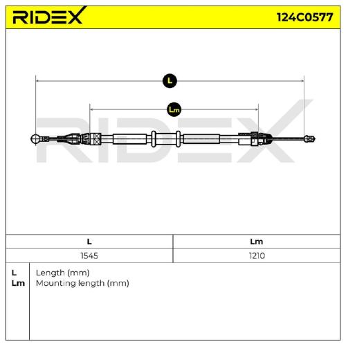 RIDEX Handbremsseil Hinten Links Rechts für RENAULT Master 1II Kasten (FV) Bild RIDEX Handbremsseil Hinten Links Rechts für RENAULT Master 1II Kasten (FV)