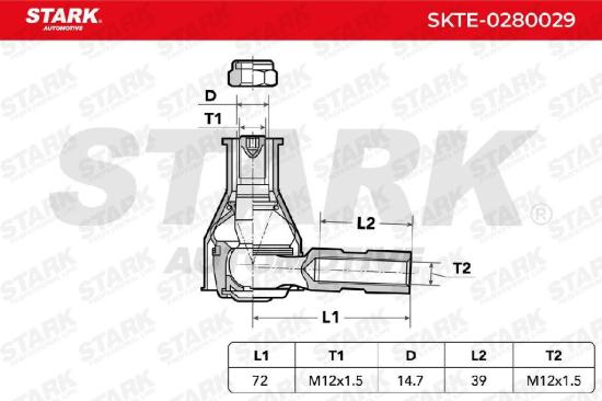 STARK Spurstangenkopf Vorderachse Traggelenk M12x1,5 SKTE-0280029 Bild STARK Spurstangenkopf Vorderachse Traggelenk M12x1,5 SKTE-0280029