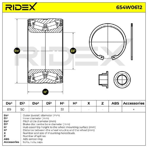 RIDEX 654W0612 Radlagersatz pro 1 Rad Hinten für LAND ROVER Range Rover Sport Bild RIDEX 654W0612 Radlagersatz pro 1 Rad Hinten für LAND ROVER Range Rover Sport