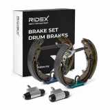 RIDEX Bremsenset Trommelbremse Bremsbacken Satz mit Radbremszylinder mit Hinten