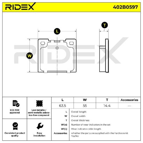 RIDEX Bremsbelagsatz Bremsbeläge Vorne Hinten für VOLVO 940 II Kombi (945) Bild RIDEX Bremsbelagsatz Bremsbeläge Vorne Hinten für VOLVO 940 II Kombi (945)
