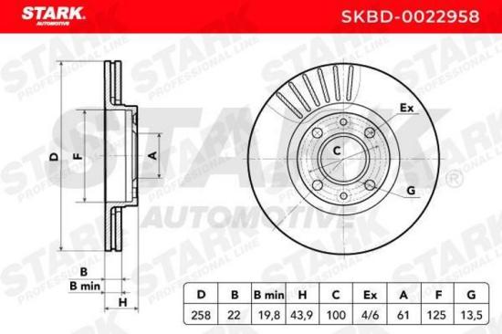STARK SKBD-0022958 2x Bremsscheiben Vorne Ø258mm innenbelüftet für RENAULT Bild STARK SKBD-0022958 2x Bremsscheiben Vorne Ø258mm innenbelüftet für RENAULT